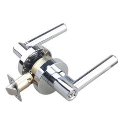 Premier Round Rod Lever Entrance Door Lock in Polished Chrome
