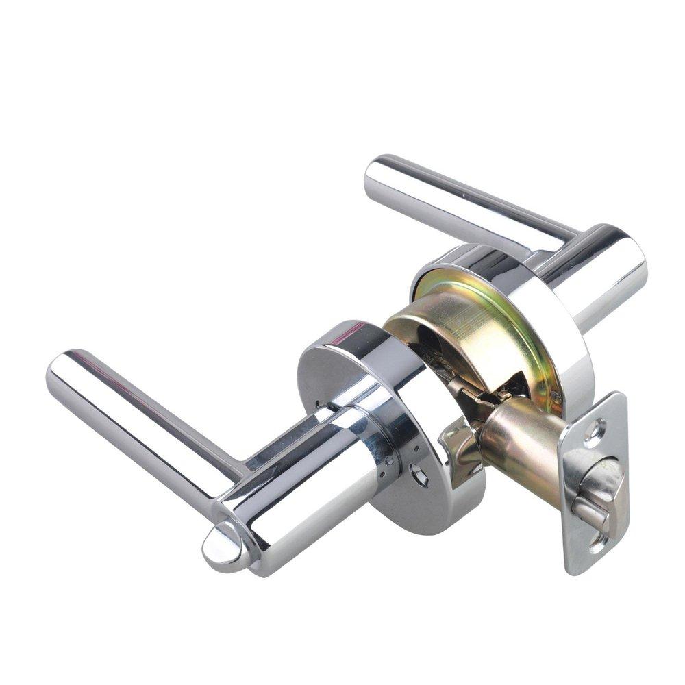 Polished Chrome Premier Round Rod Lever Entrance Door Lock 