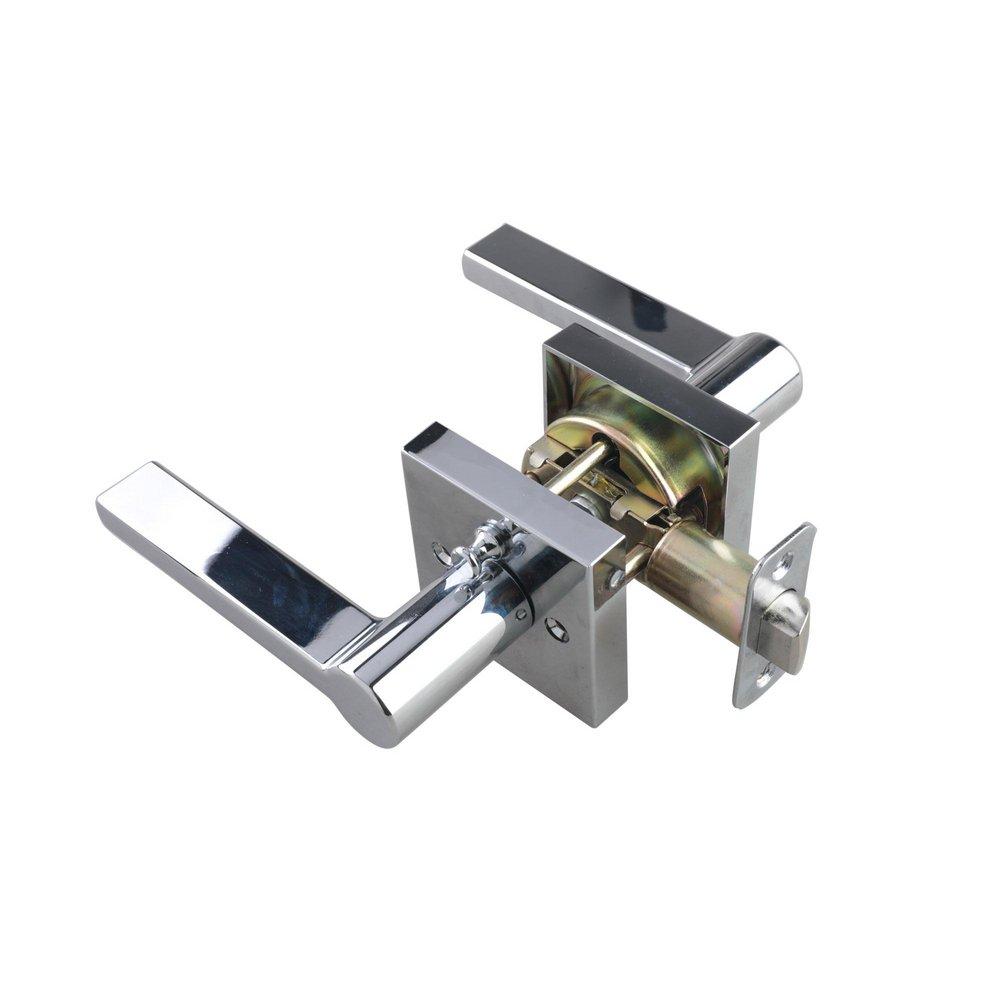 Polished Chrome Premier Flat Bar Lever Privacy Door Lock 