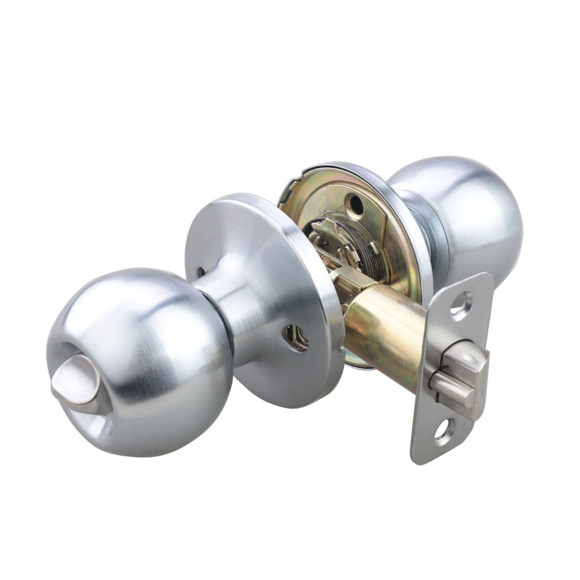 Westcraft Satin Chrome Ball Knob Entrance & Deadbolt Lock 