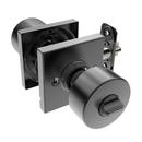 Matte Black Shaker Knob Entrance Door Lock, Square Rosette 