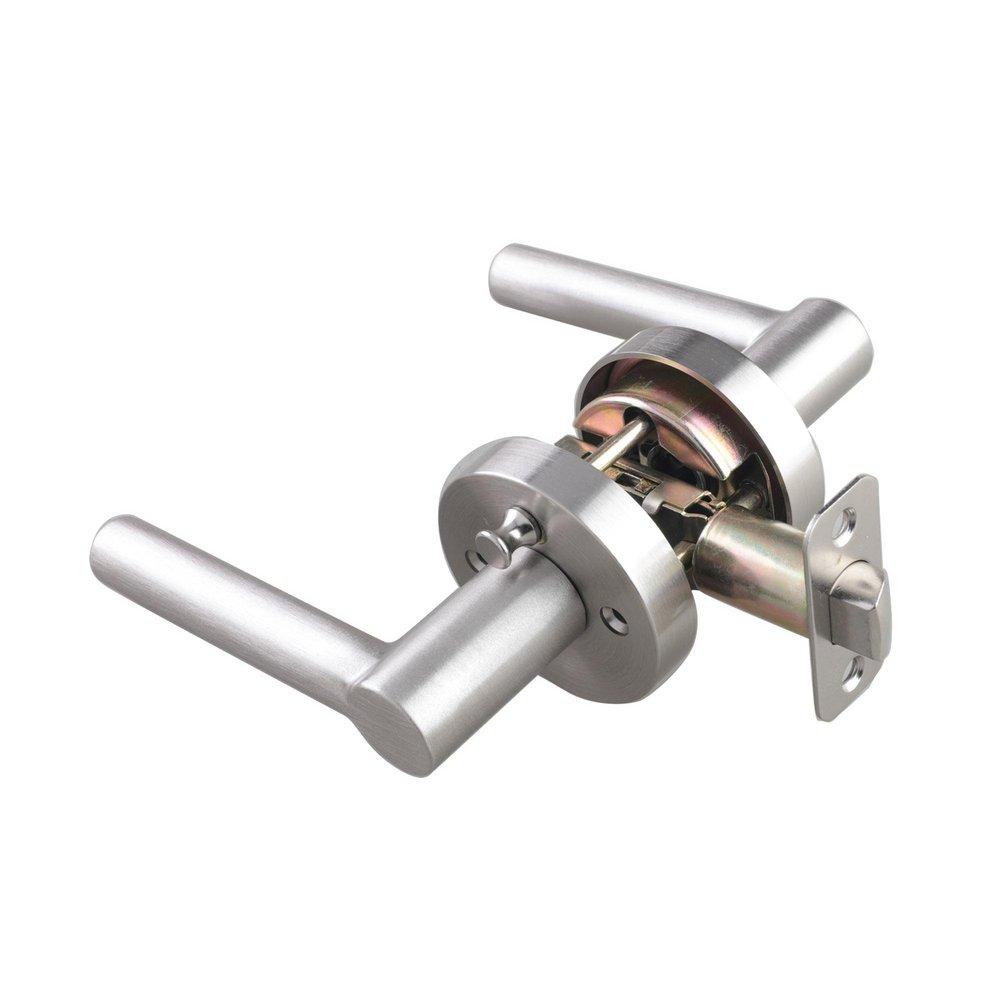 Satin Nickel Premier Round Rod Lever Privacy Door Lock 