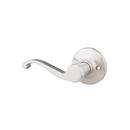 Closed Scroll Lever Left Hand Dummy Door Lock in Satin Nickel