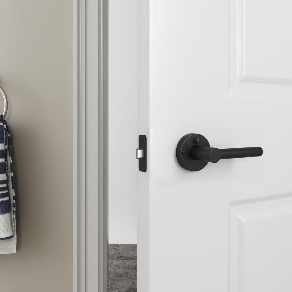 Westcraft Matte Black Premier Round Rod Lever Privacy Door Lock 