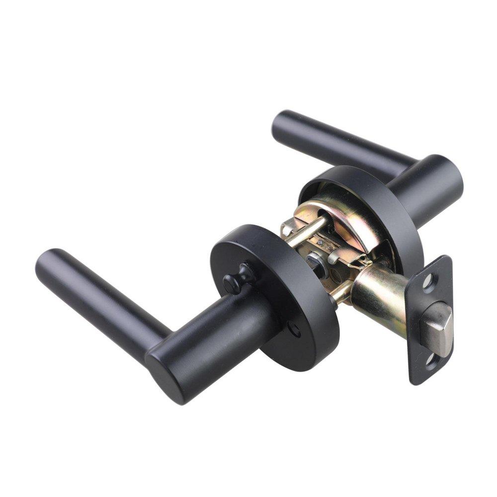 Matte Black Premier Round Rod Lever Privacy Door Lock 