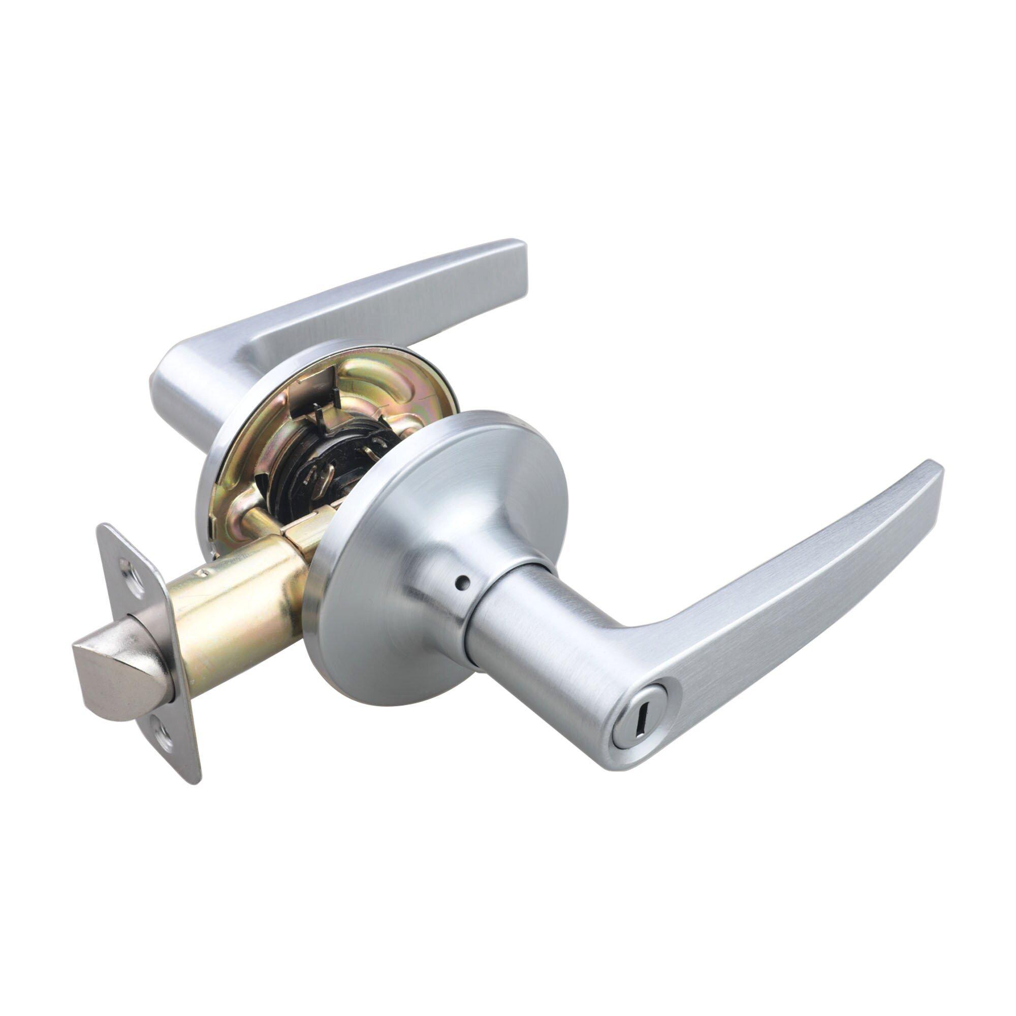 Westcraft Satin Chrome Straight Lever Privacy Door Lock 