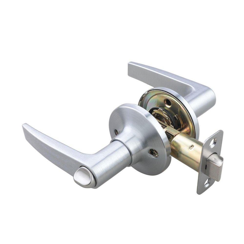 Satin Chrome Straight Lever Privacy Door Lock 