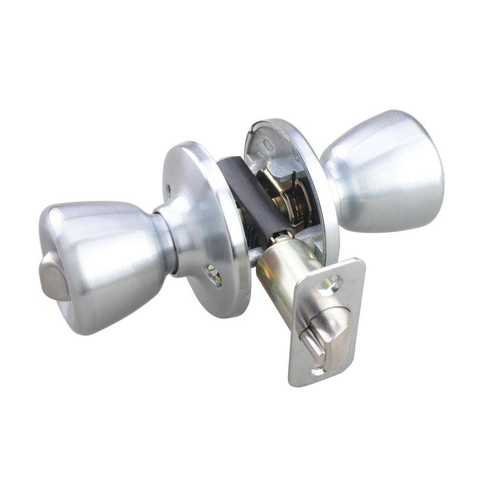 Satin Chrome Tulip Knob Entrance Lock 