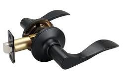 Wave Lever Passage Door Lock in Matte Black