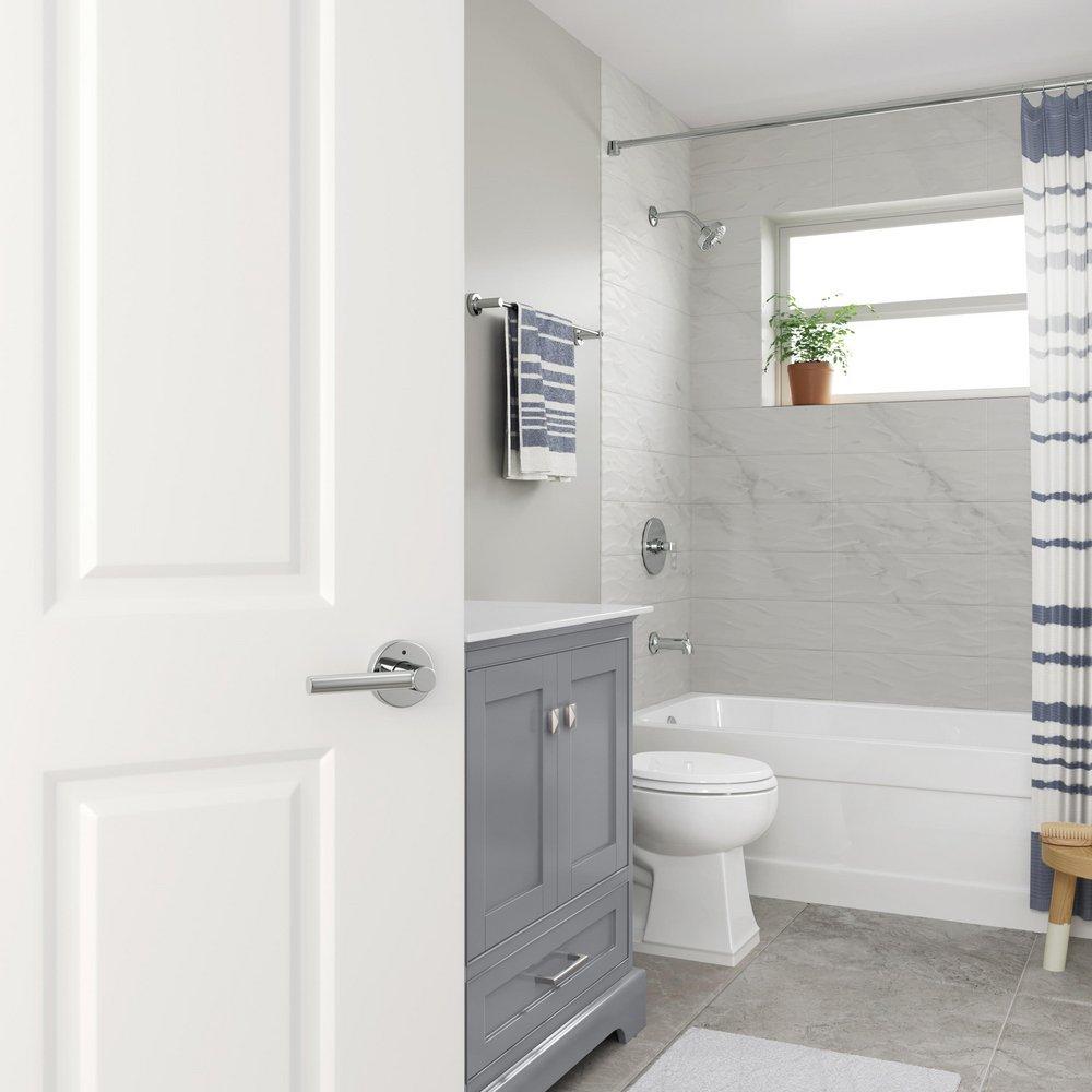 Polished Chrome Premier Round Rod Lever Privacy Door Lock 