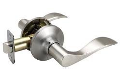 Reversible Passage Door Lever Handle in Satin Nickel