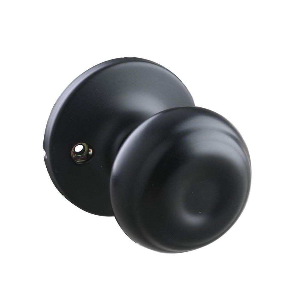 Matte Black Ridged Flat Ball Dummy Door Knob 