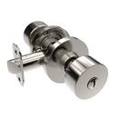 Satin Nickel Shaker Knob Privacy Door Lock, Round Rosette 