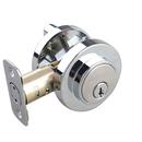 Chrome Premier Round Single Cylinder Deadbolt 