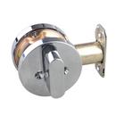 Chrome Premier Round Single Cylinder Deadbolt 