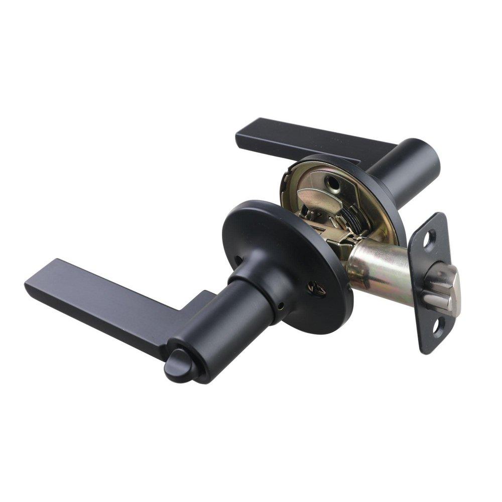 Matte Black Flat Bar Lever Entrance Door Lock 
