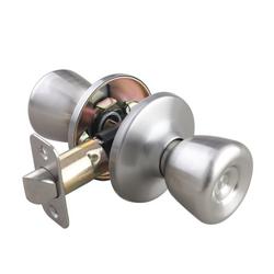 Tulip Knob Passage Door Lock in Satin Nickel