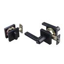 Matte Black Premier Flat Bar Lever Entrance Door Lock & Deadbolt 