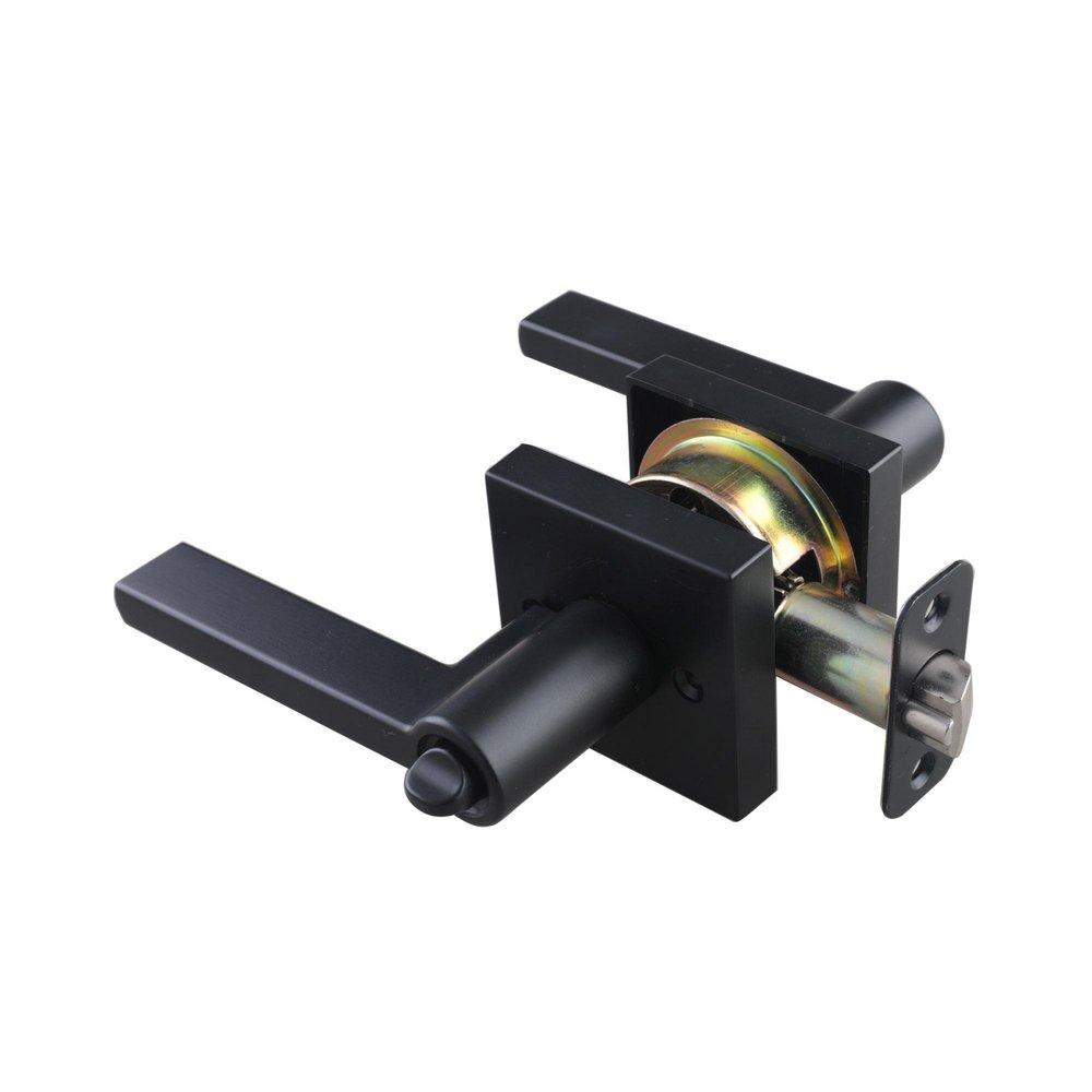 Matte Black Premier Flat Bar Lever Entrance Door Lock & Deadbolt 