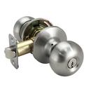 Satin Nickel Flat Ball Knob Entrance & Deadbolt Lock 