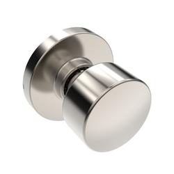 Shaker Dummy Knob, Round Rosette in Satin Nickel