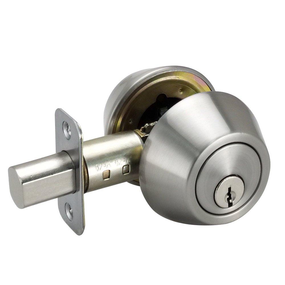 Satin Nickel Deadbolt Lock Double Cylinder 