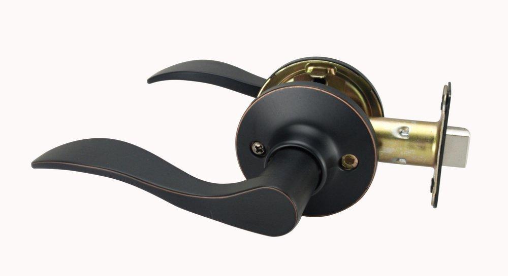 Oil Rubbed Bronze Wave Lever Passage Door Lock 