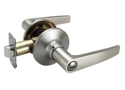 Straight Lever Privacy Door Lock in Satin Nickel