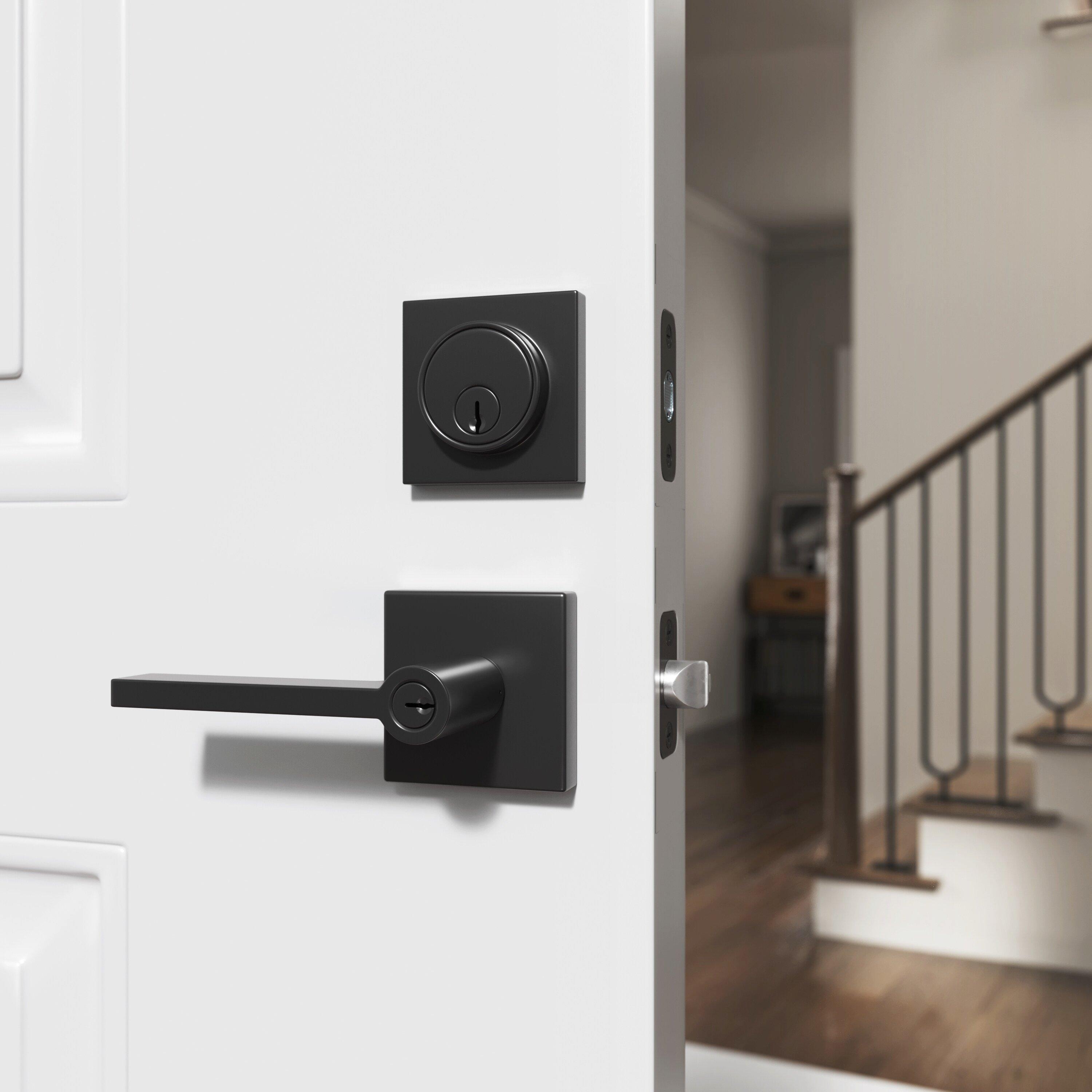 Westcraft Matte Black Square Entrance Lock Door Designer Flat Bar Lever 