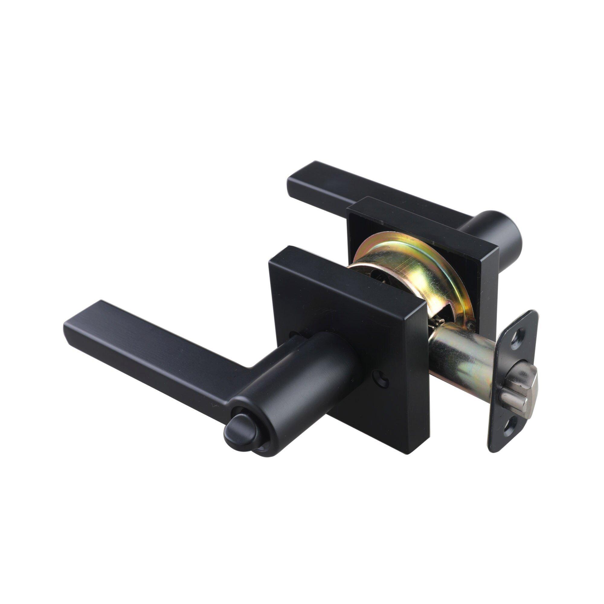 Westcraft Matte Black Square Entrance Lock Door Designer Flat Bar Lever 