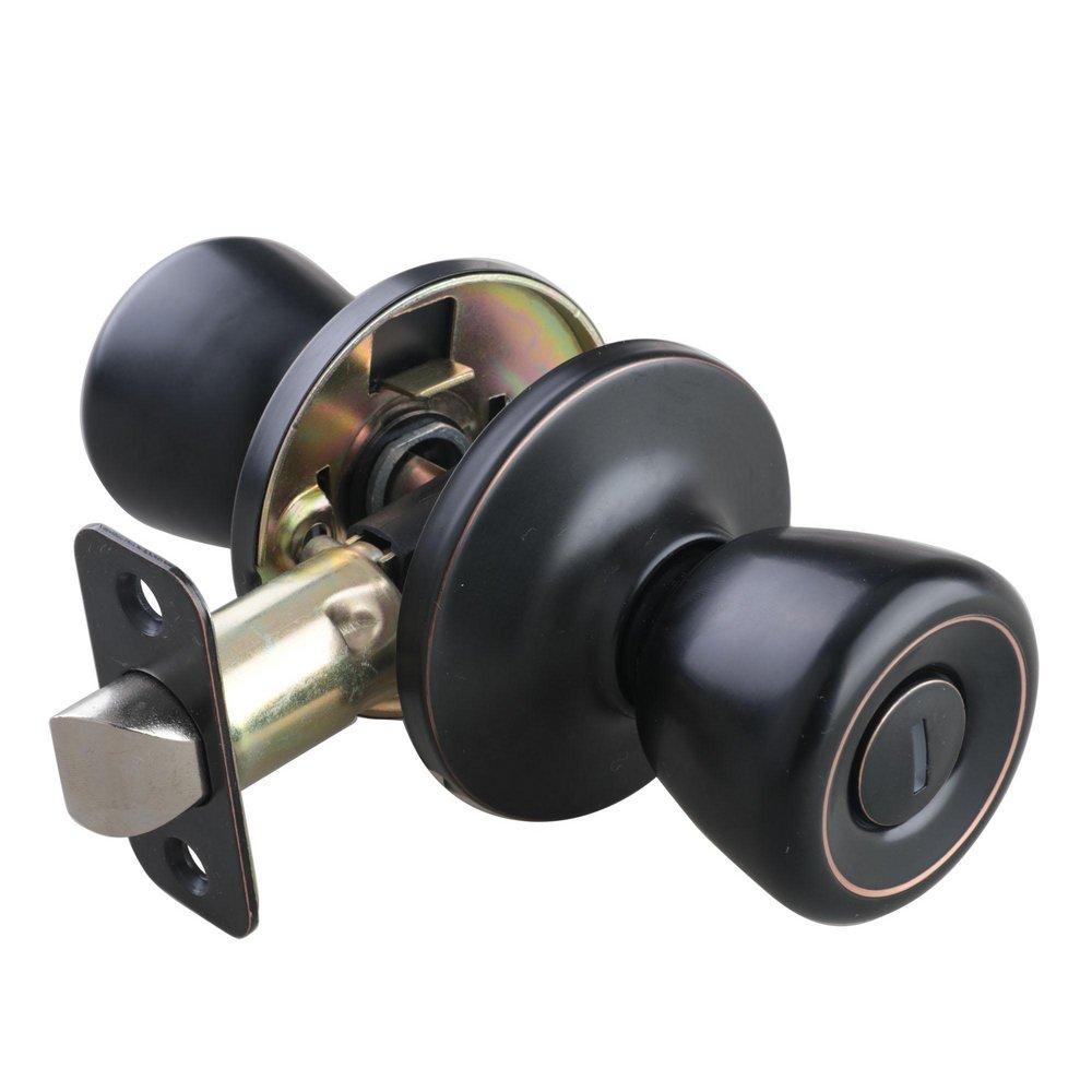 Oil Rubbed Bronze Tulip Knob Privacy Door Lock 
