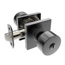 Matte Black Shaker Knob Privacy Door Lock, Square Rosette 