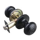 Matte Black Ridged Flat Ball Knob Entrance Lock 