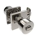 Satin Nickel Shaker Knob Privacy Door Lock, Square Rosette 