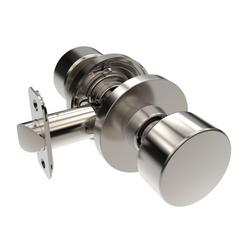 Shaker Knob Passage Door Lock, Round Rosette in Satin Nickel