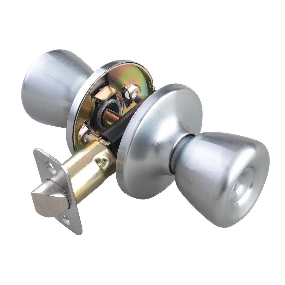 Satin Chrome Tulip Knob Passage Door Lock 