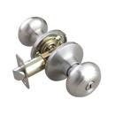 Satin Nickel Ridged Flat Ball Knob Privacy Door Lock 