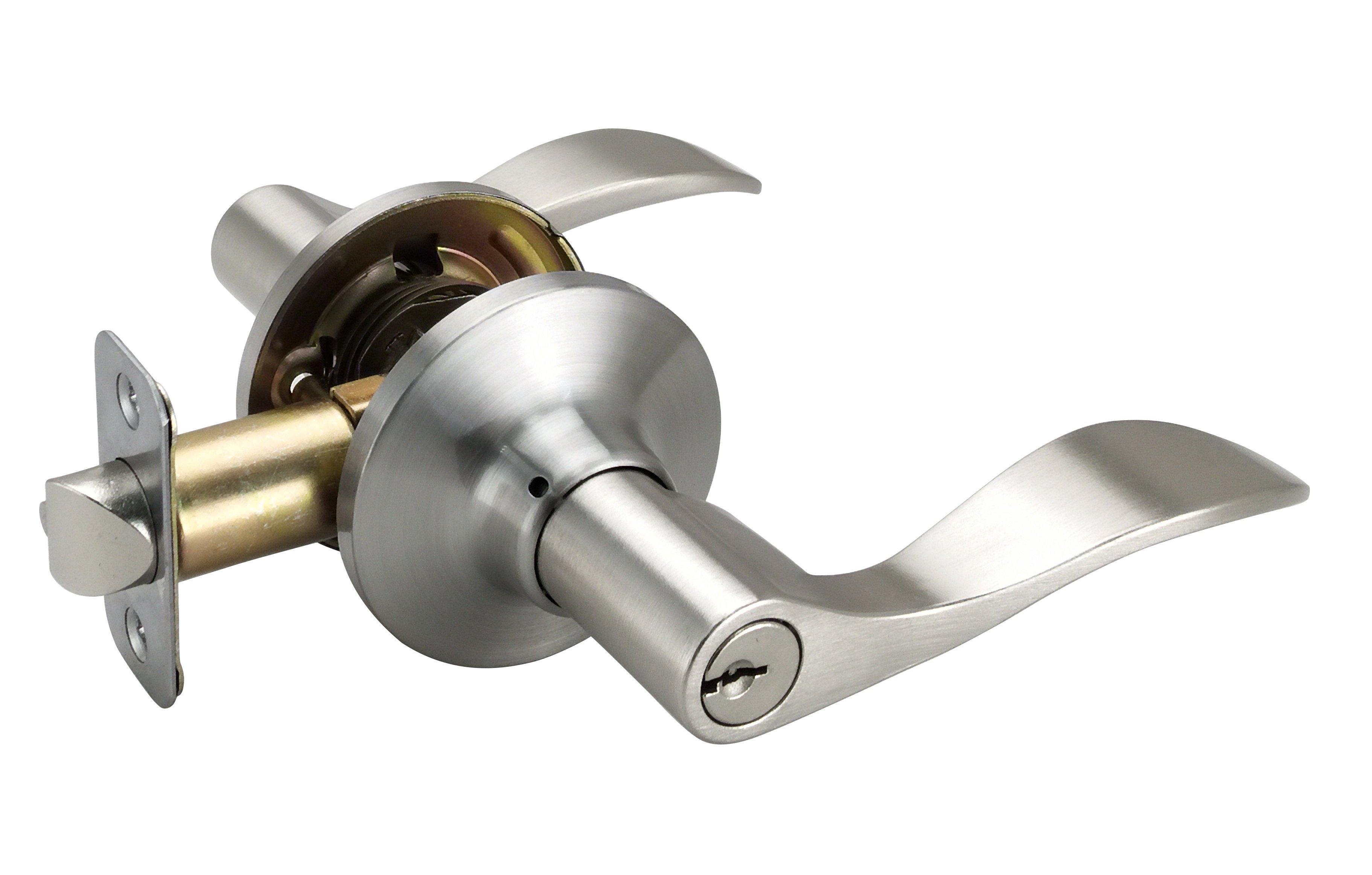 Westcraft Satin Nickel Wave Lever Entrance Door Lock 