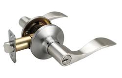 Wave Lever Entrance Door Lock in Satin Nickel