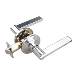 Flat Bar Lever Passage Door Lock in Polished Chrome