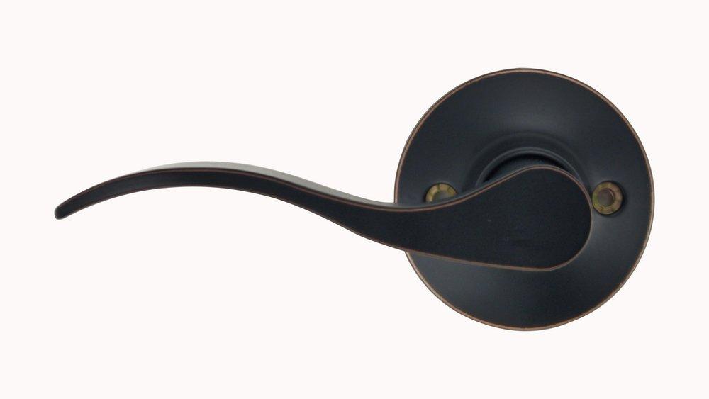 Oil Rubbed Bronze Wave Lever Left Hand Dummy Door Lock 