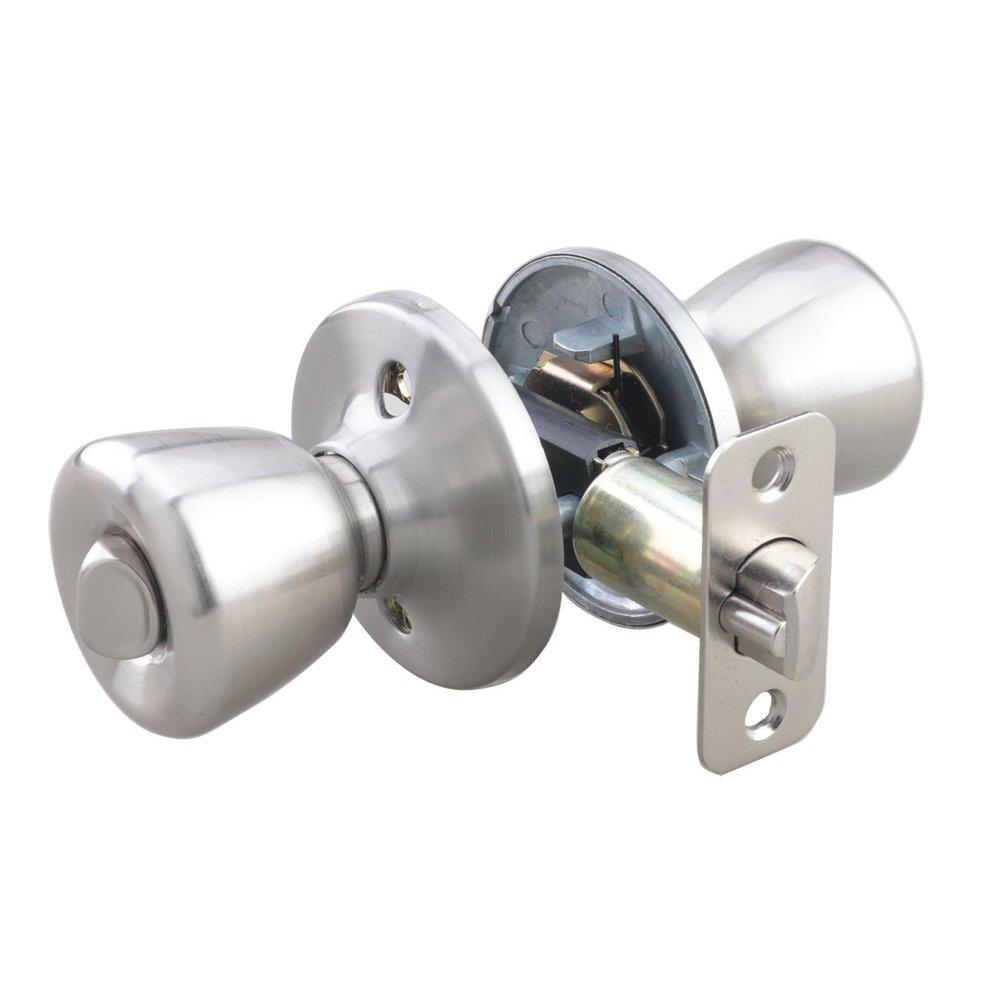 Satin Nickel Tulip Knob Entrance & Deadbolt Lock 