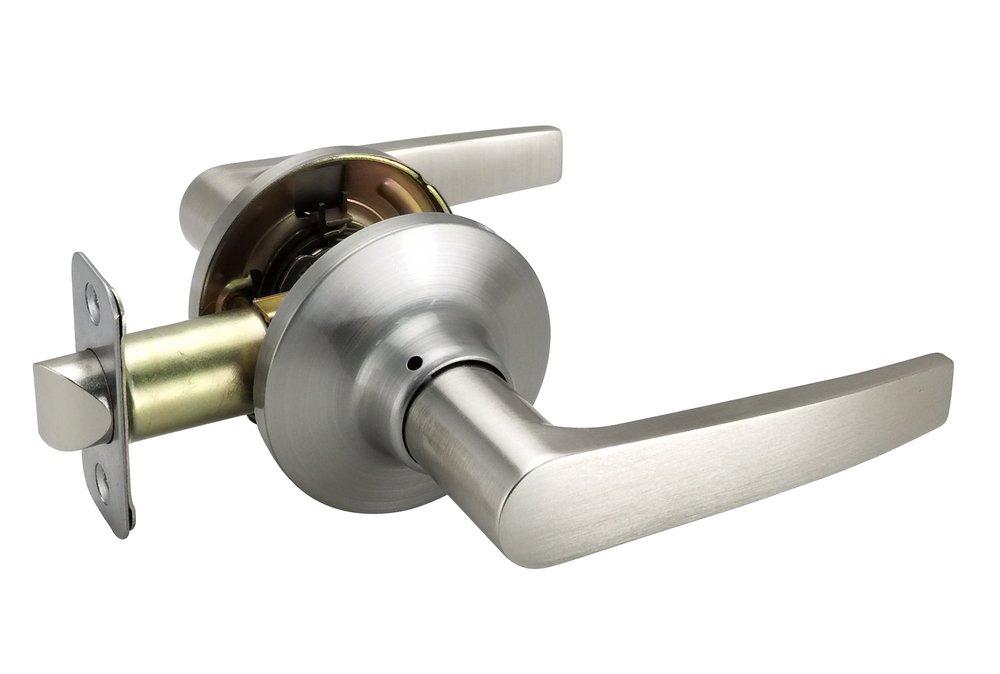 Satin Nickel Straight Lever Passage Door Lock 