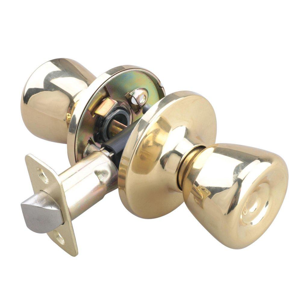 Polished Brass Tulip Knob Passage Door Lock 