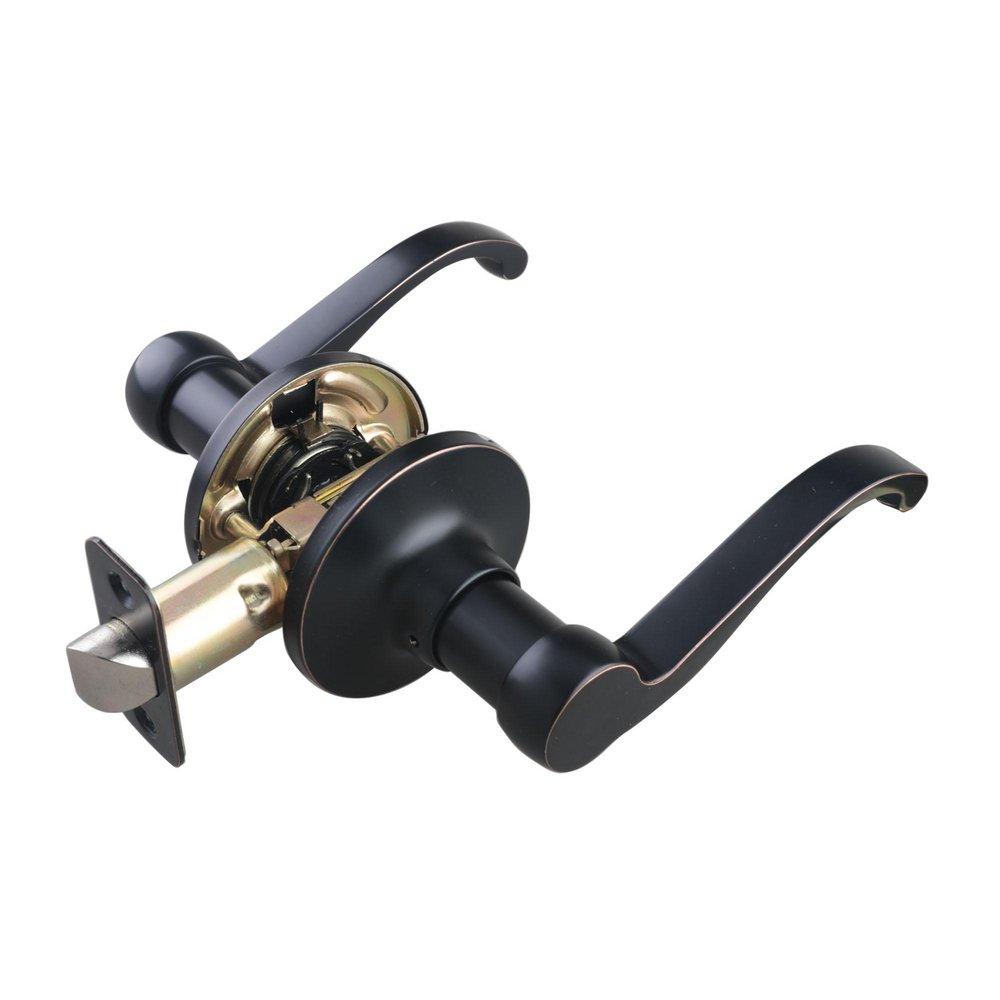 Oil Rubbed Bronze Closed Scroll Lever Passage Door Lock 