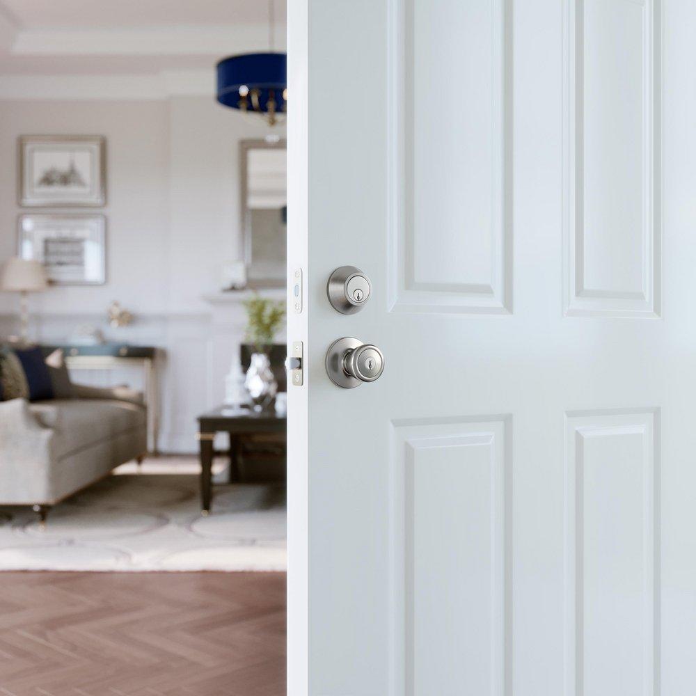 Satin Nickel Tulip Knob Entrance Lock 