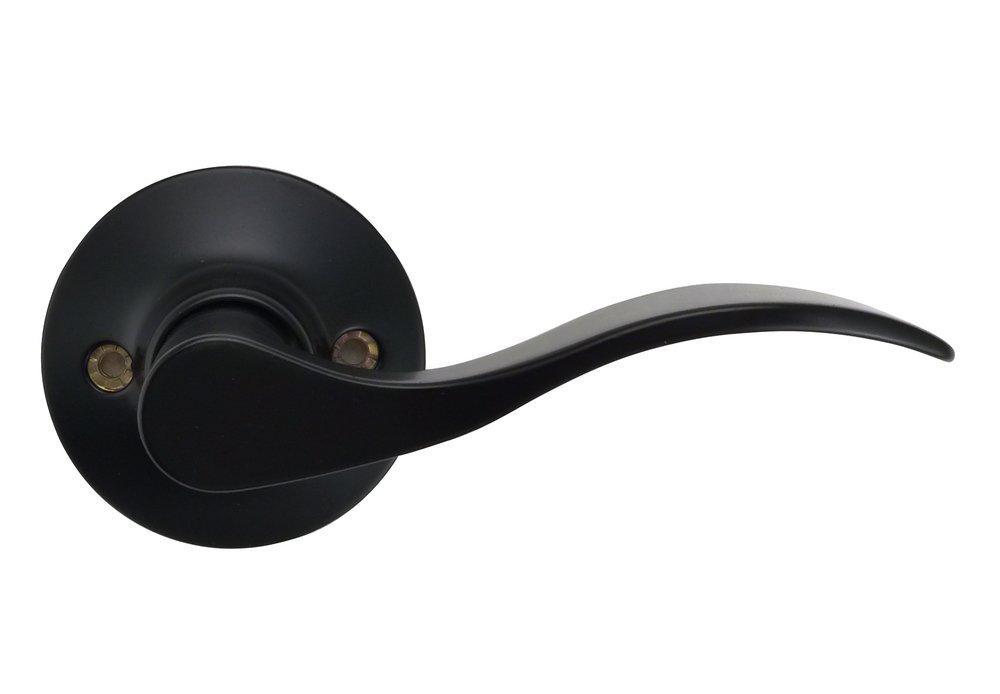 Matte Black Wave Lever Right Hand Dummy Door Lock 