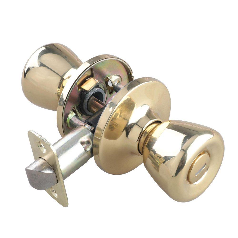 Polished Brass Tulip Knob Privacy Door Lock 
