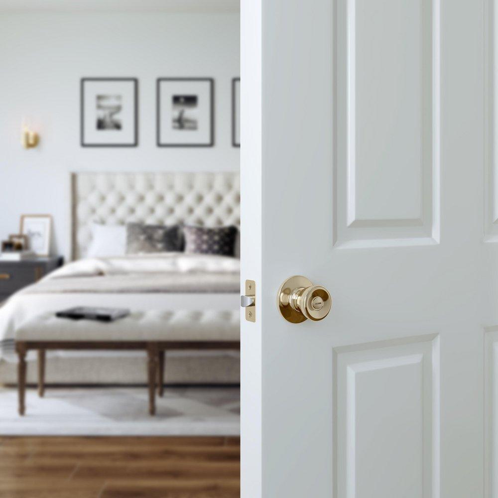Polished Brass Tulip Knob Privacy Door Lock 