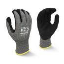 Size L FDG Coated Fiberglass and Stainless Steel Reinforced Thumb A4 Work Reusable Gloves in Salt & Pepper and Black